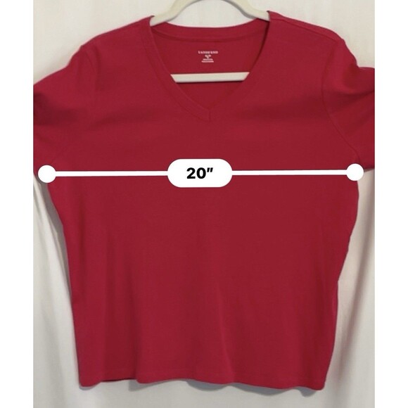Lands End T-shirt Red V-neck 100% Cotton Women’s Size XL Petite - Picture 6 of 6